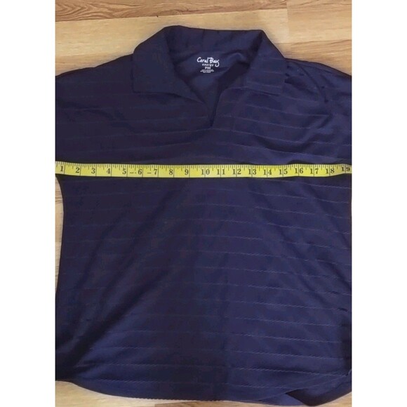 Coral Bay Women's Navy Blue Textured Golf Tennis Polo Size Petite Medium - Picture 5 of 6